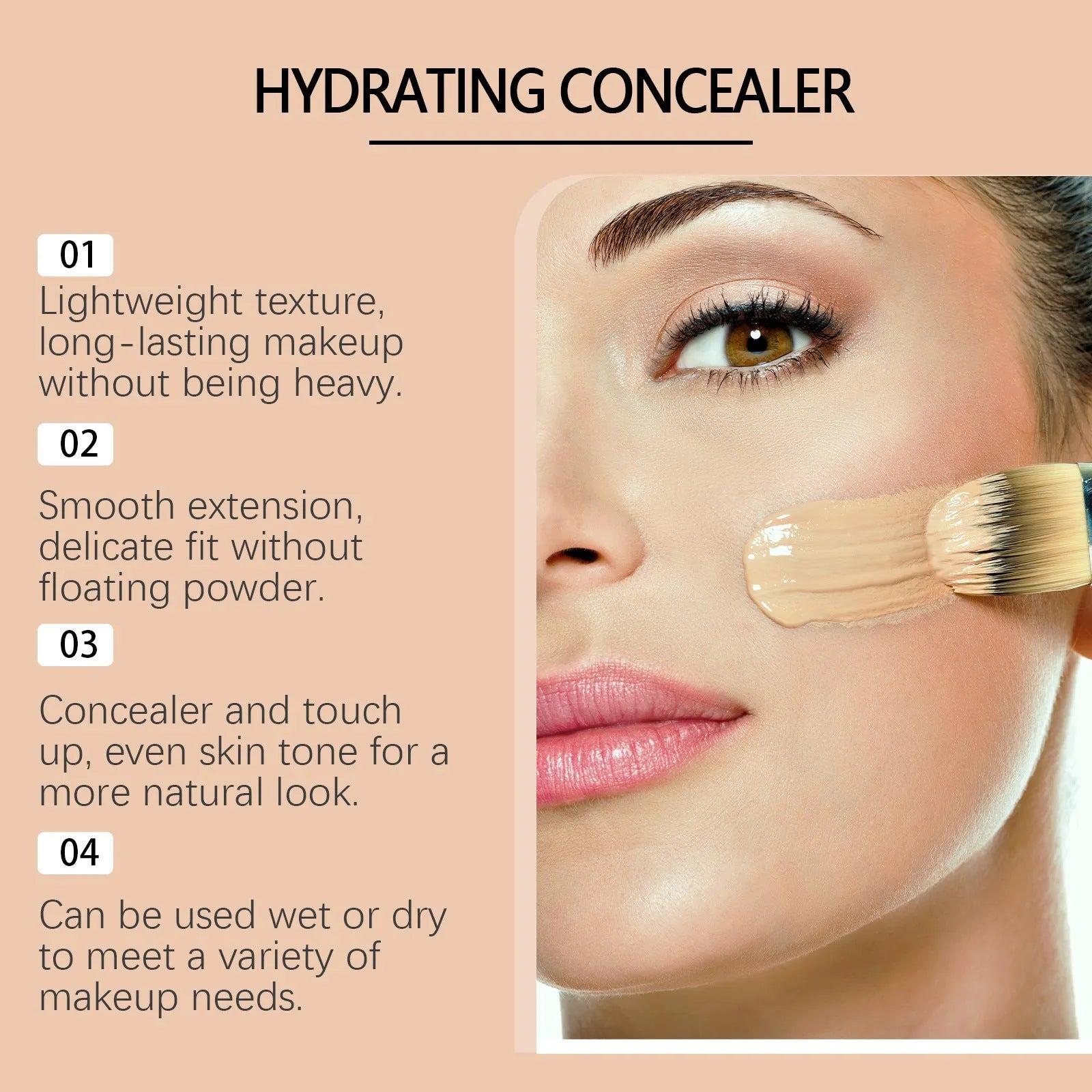 3.5ml tube of medium skin tone liquid foundation with moisturising concealer formula
