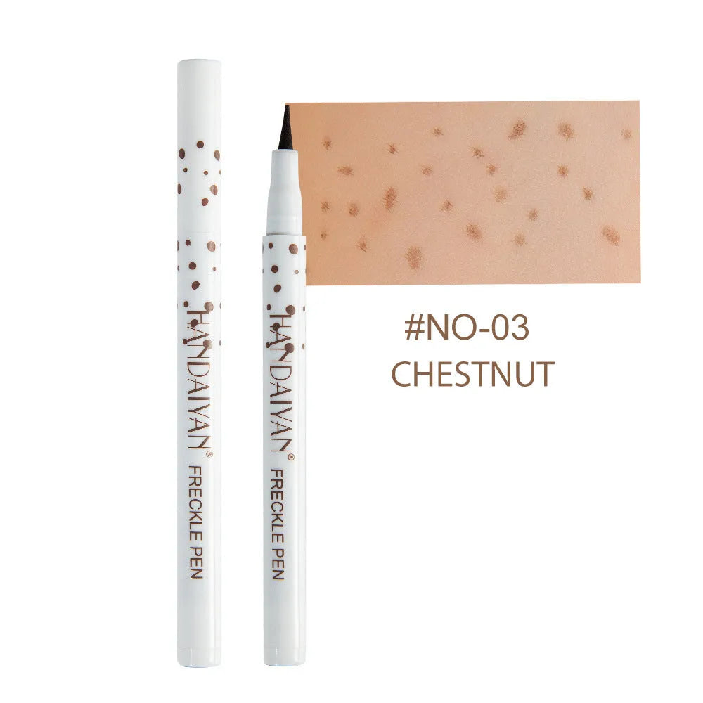 Dark brown freckle cosmetic pen with precision tip for natural-looking face and body makeup application