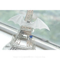 Little devil wings bell leather collar for pets in patent leather satin material with decorative wings