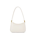 Women's casual French-style oval one-shoulder bag in cowhide leather, 25.5x6x14cm, available in black