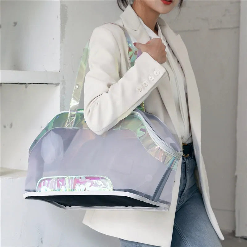 Leather cat carrier bag with 25 litre capacity in solid colour options