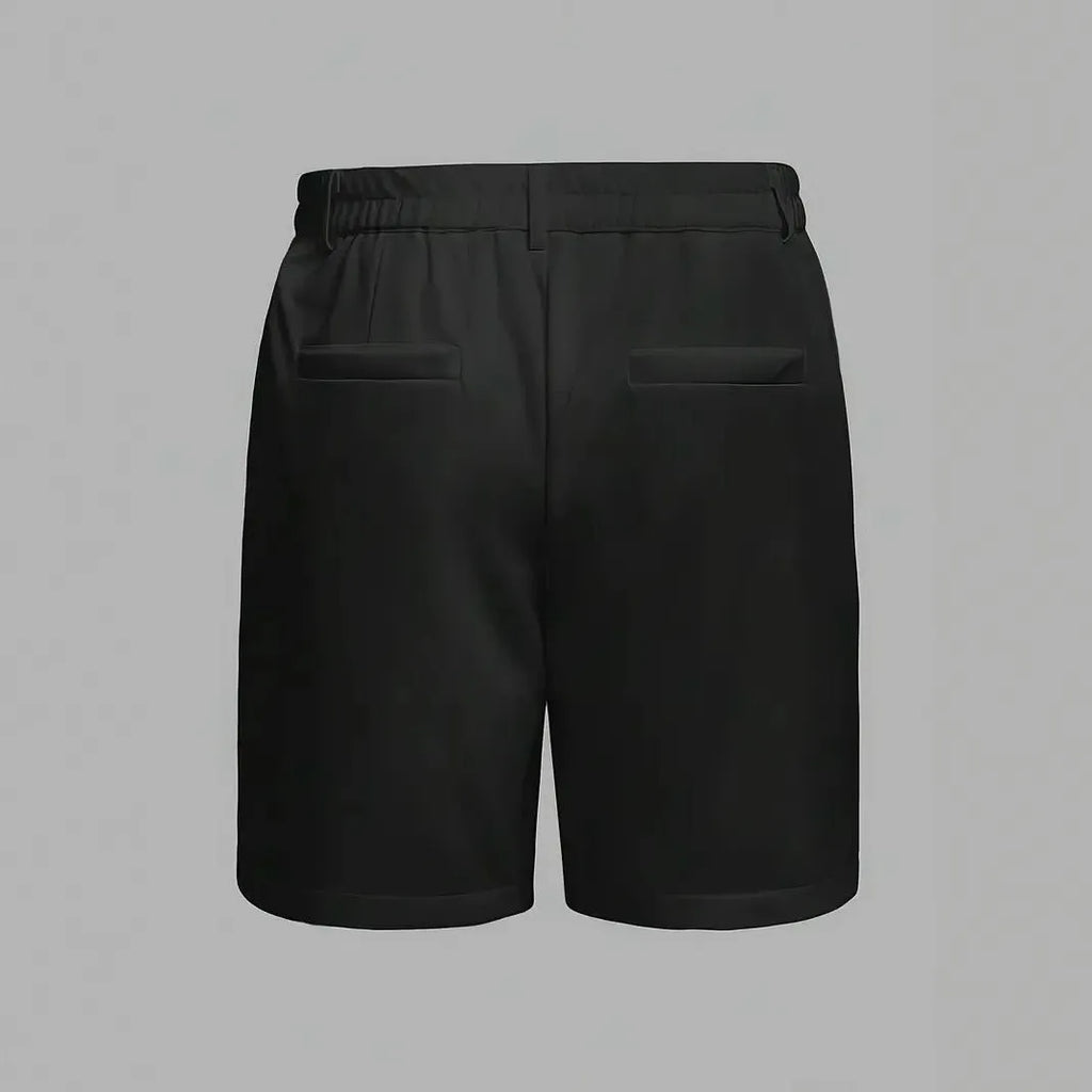 Men's gray cotton blend casual sports shorts with straight leg Korean style and elastic waistband.