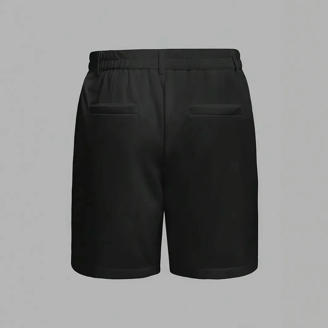 Men's gray cotton blend casual sports shorts with straight leg Korean style and elastic waistband.