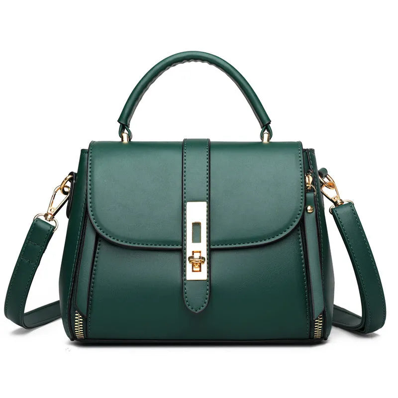 Women's soft PU leather messenger shoulder bag in square vertical design measuring 21x11x16cm