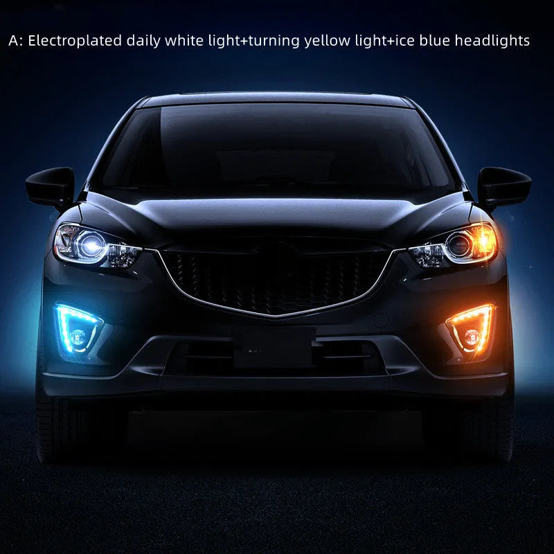 Mazda CX-5 LED daytime running light set with electroplated white housing and 12V bulbs