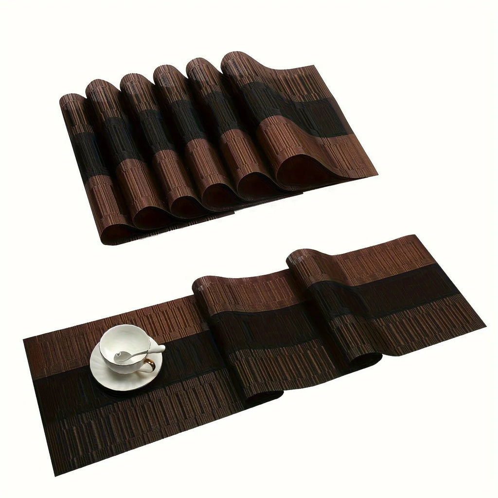 PVC non-slip kitchen sink mat in gradient bamboo colour showing dish drying surface