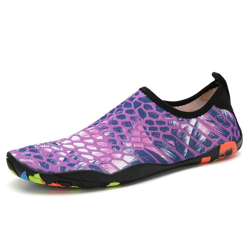 Beach wading shoes in blue colour with Lycra fabric upper and EVA midsole for water sports