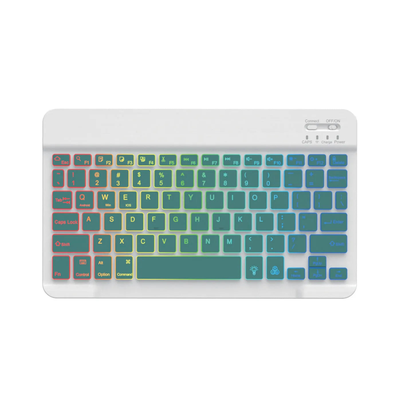 10-inch Bluetooth wireless keyboard with colourful backlight for tablets and mobile phones