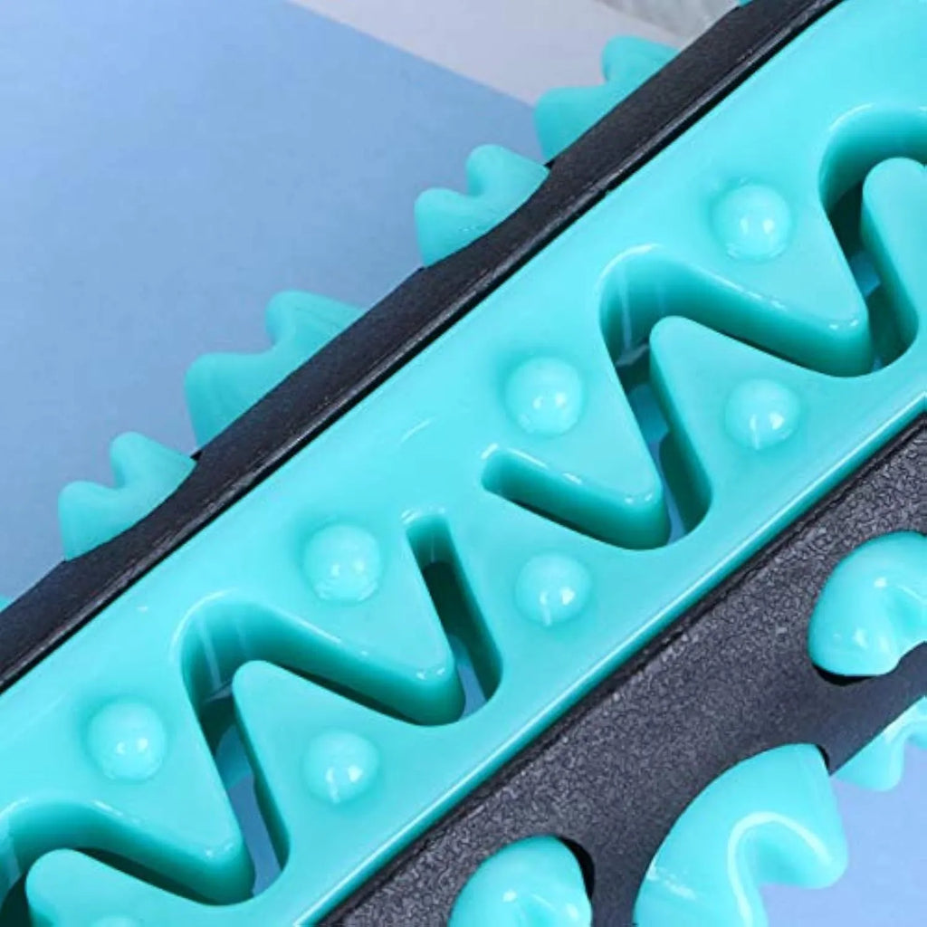 15cm natural rubber dog toothbrush chew toy in blue colour for dental cleaning