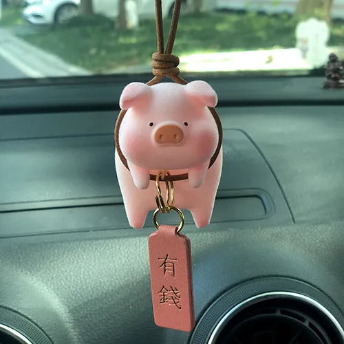 Cartoon pig resin car dashboard decoration ornament in various style options