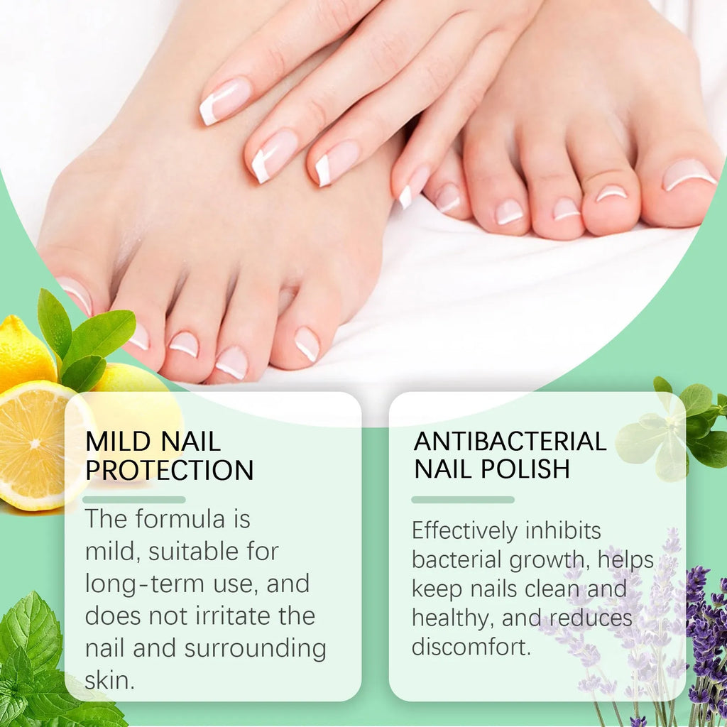 30ml nail care solution bottle with applicator for gentle daily nail cleaning