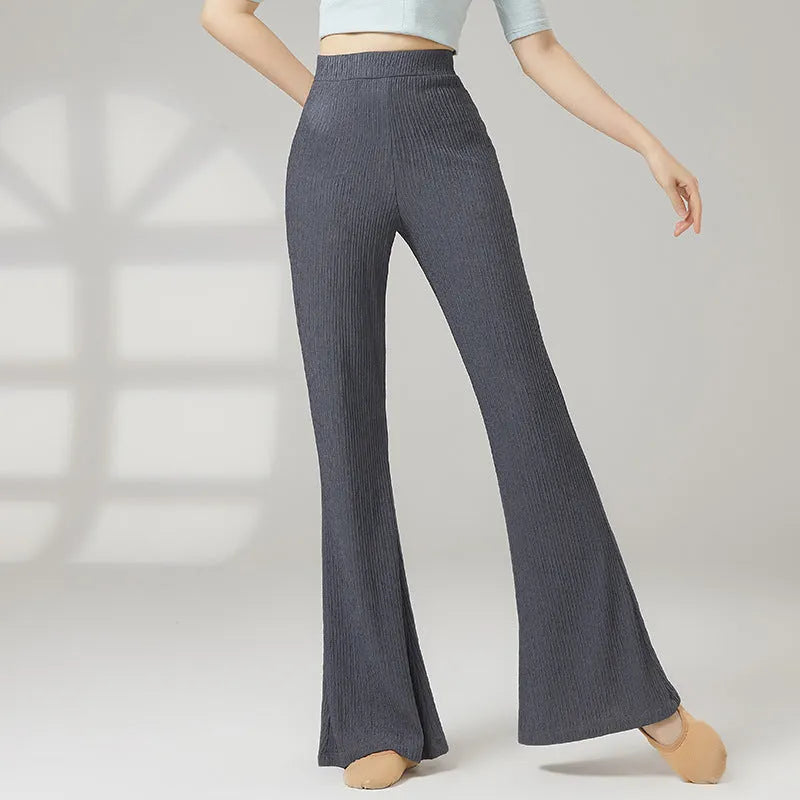 Women's classical dance training pants in stretch polyester fabric showing colour options