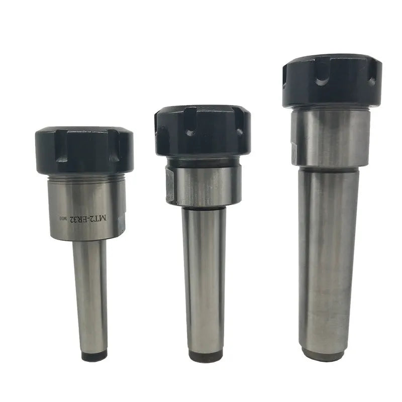 ER32 collet set with coated 40 chrome steel collets, Morse taper arbor, and wrench for milling machines