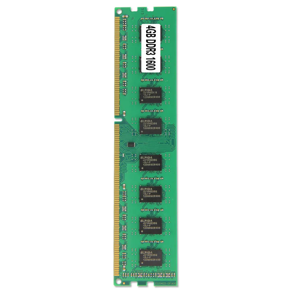 Single 4GB DDR3 1600MHz desktop memory module with 240 gold pins.
