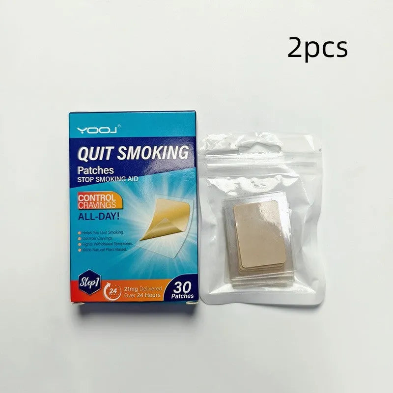 Plant extract nicotine patches in 30-piece box for smoking cessation with herbal formula