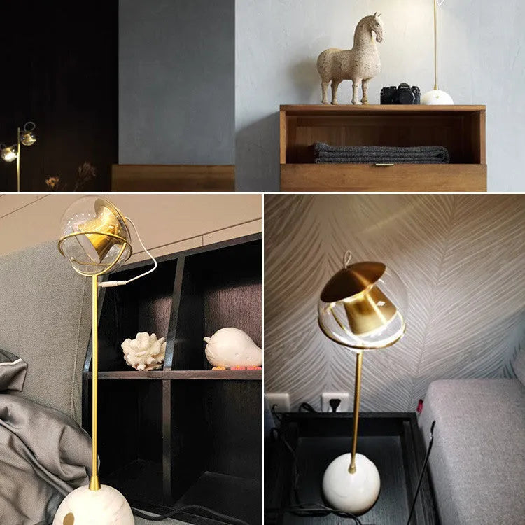 Glass desk lamp with dimmable touch switch and LED lighting for 220V US outlets