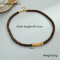Leopard Series geometric stainless steel necklace with gold electroplated finish on a white background.