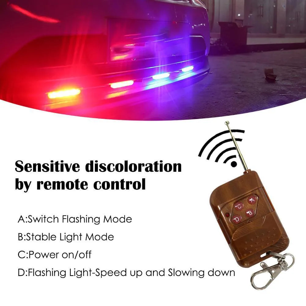 Car mounted LED wireless remote emergency warning light in black colour for automobile hazard alerts