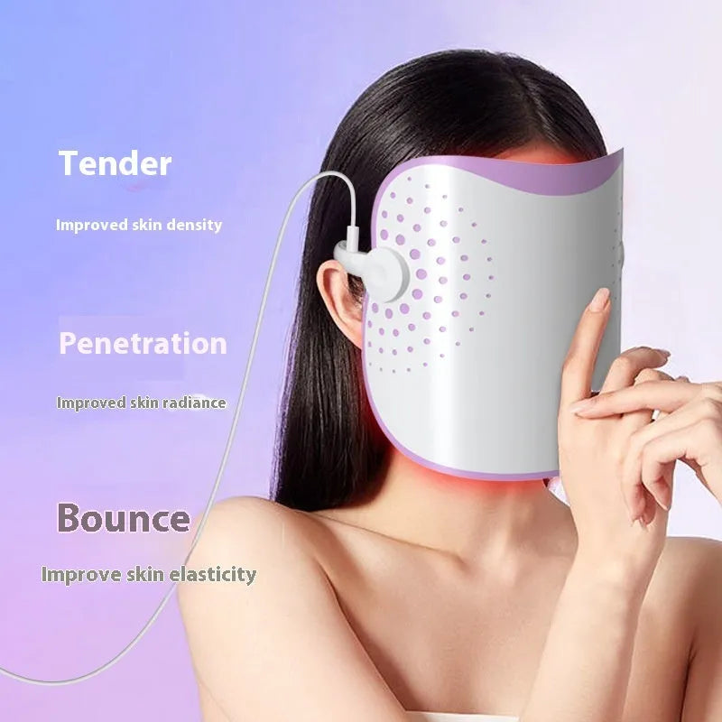 White and purple photon beauty mask IPL device for home facial light therapy.