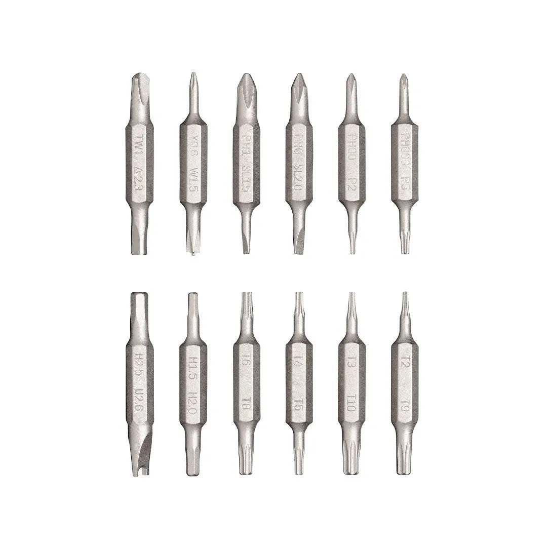 24-in-1 repair screwdriver set with magnetic bit storage for electronics disassembly