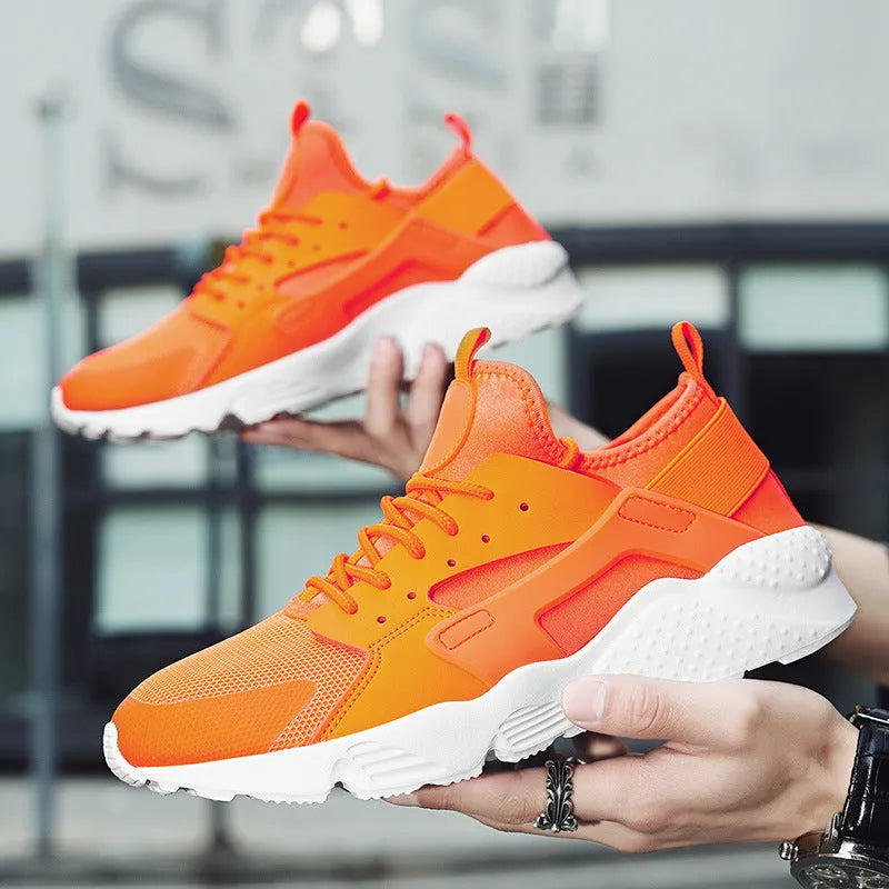Men's low-top mesh casual shoes with cross shoulder straps and lace-up closure
