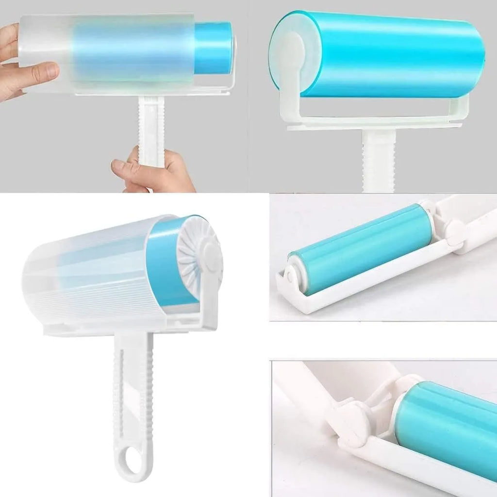 Washable reusable lint roller in choice of colours with protective cover for pet hair removal