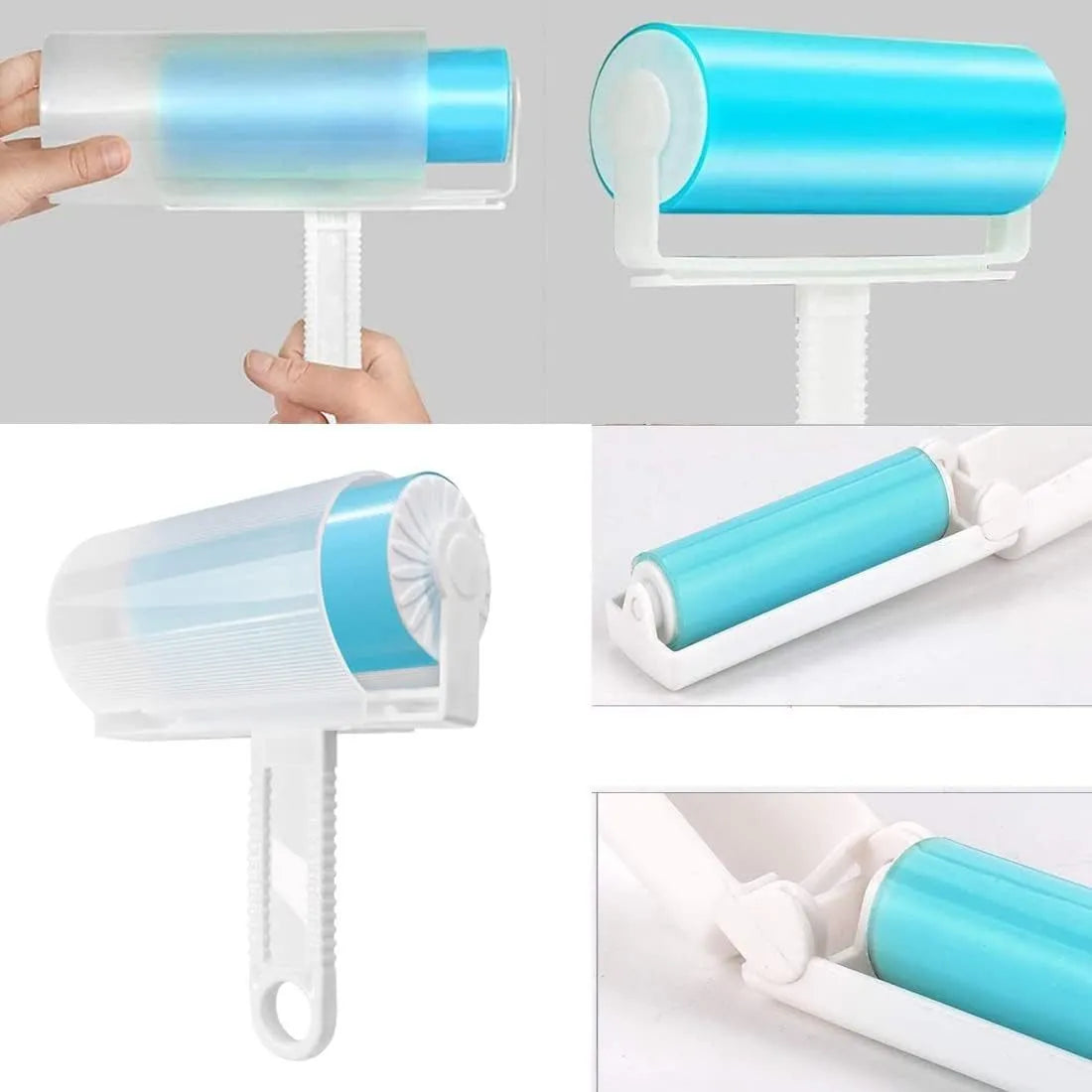 Washable reusable lint roller in choice of colours with protective cover for pet hair removal