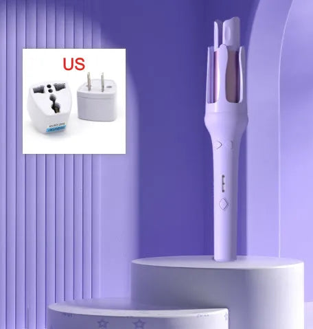 32mm automatic hair curler in white or chigo colour with pink, purple, green, or beige accents