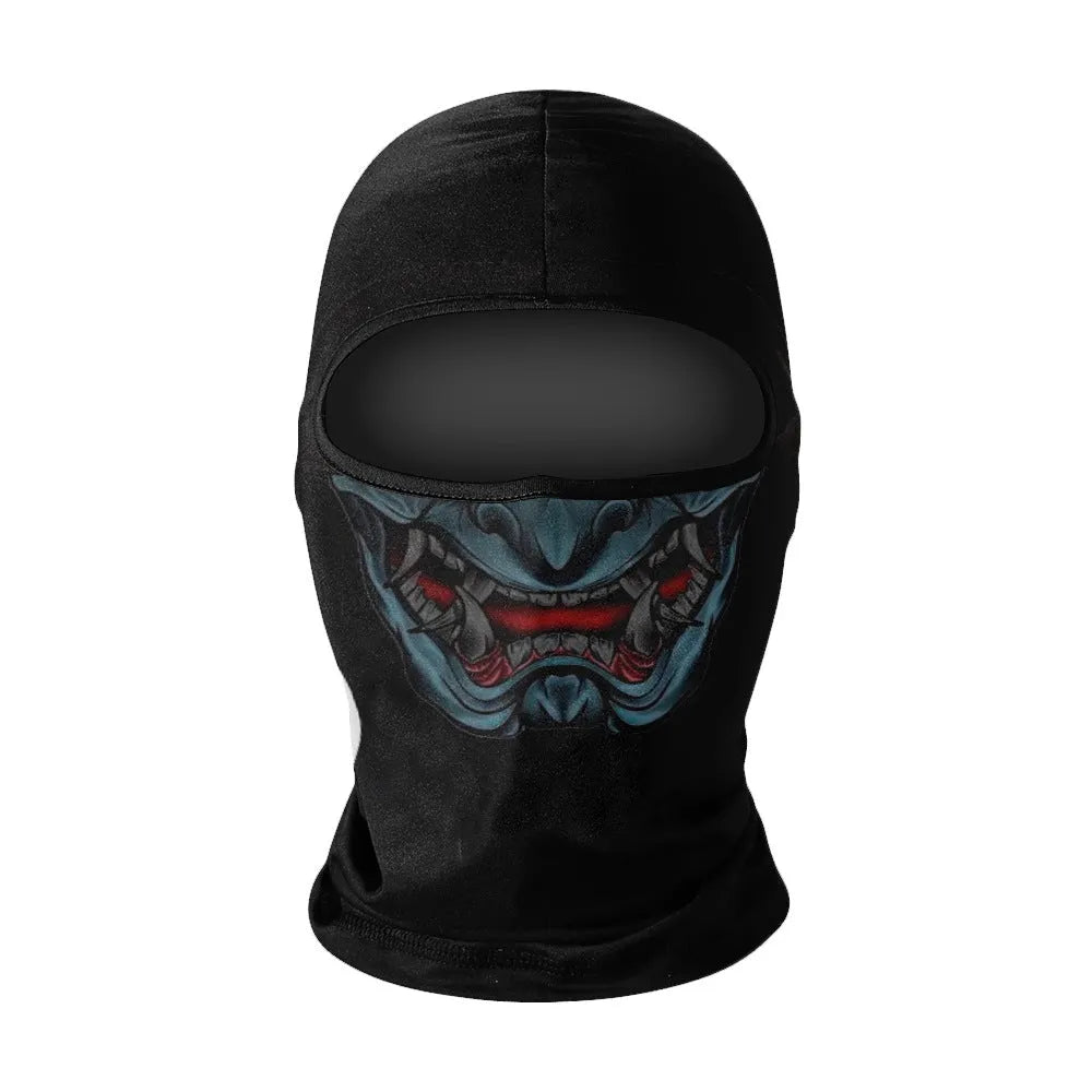 Summer breathable full face sun protection headgear in ice silk fabric, polyester, average size, available in multiple colours