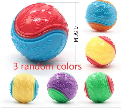 Dog Molar Long Lasting Ball TPR Toy, rubber ball for chewing and teeth cleaning, random colour