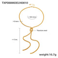 Gold knotted tassel necklace and matching earrings set with snake chain