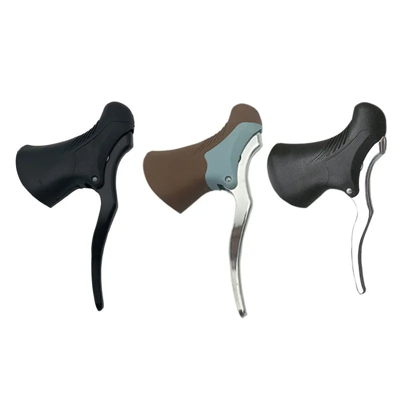Aluminium alloy road bicycle brake handles in black and black silver for 22.2mm and 23.8mm handlebars