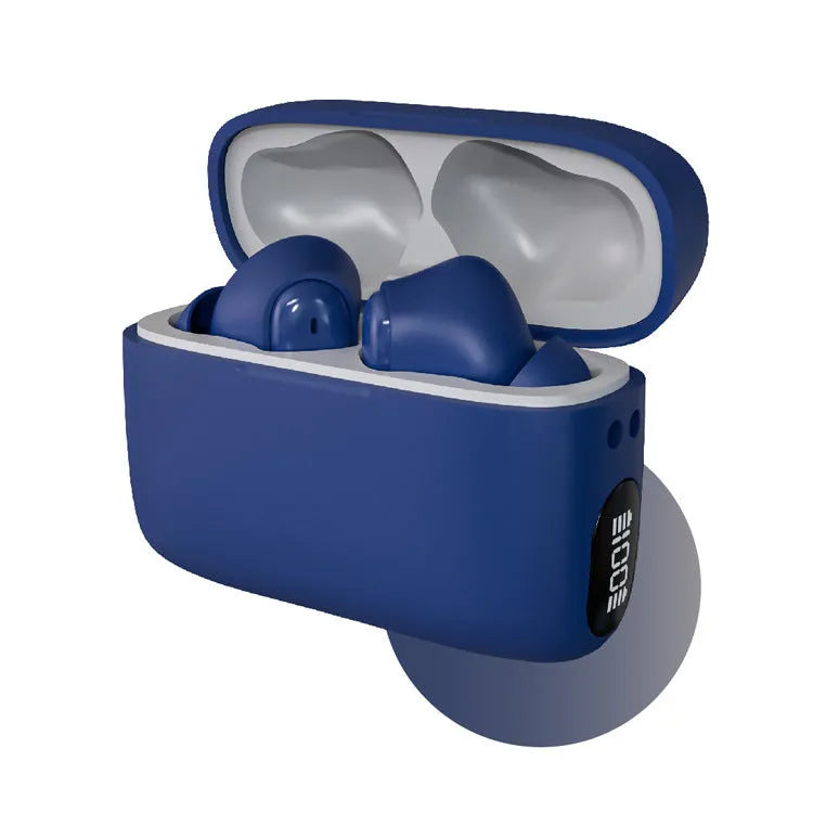 Bluetooth smart in-ear noise reduction headphones in black with charging case