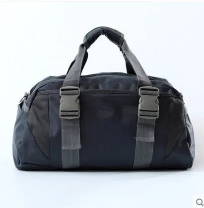 Matte finish gym backpack with yoga mat holder in dark blue medium size, urban simplicity style.