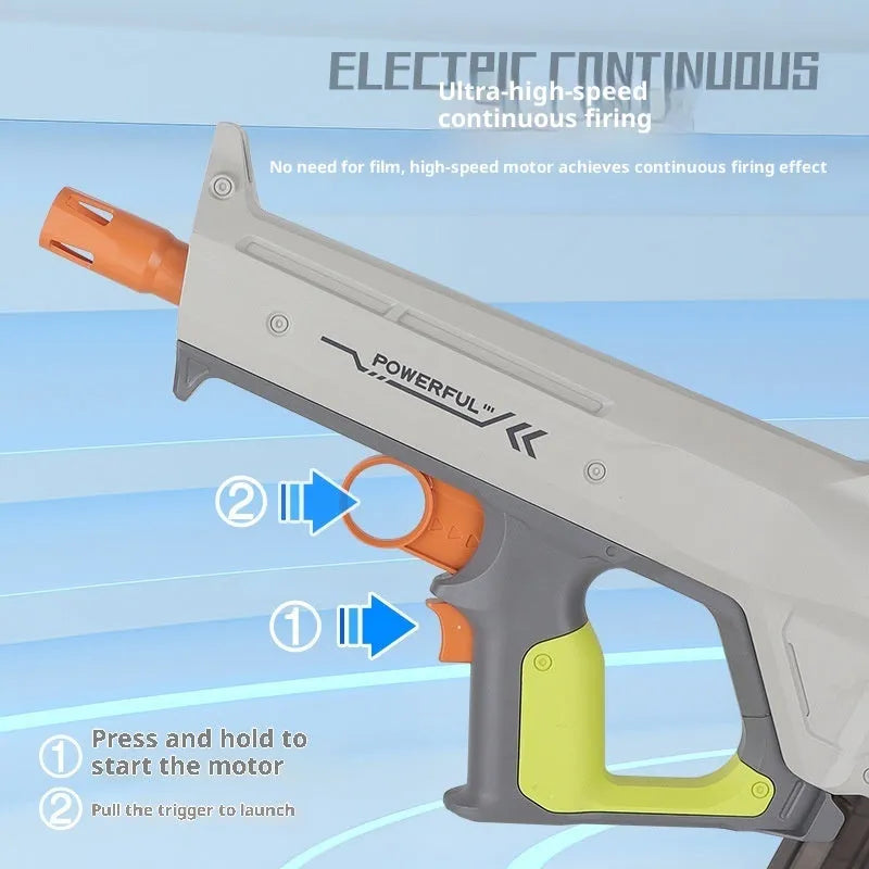 MP85C electric continuous hair soft bomb toy gun in plastic with continuous shooting for boys