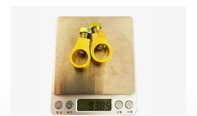 Copper battery connection clip with brass screws for car battery terminals