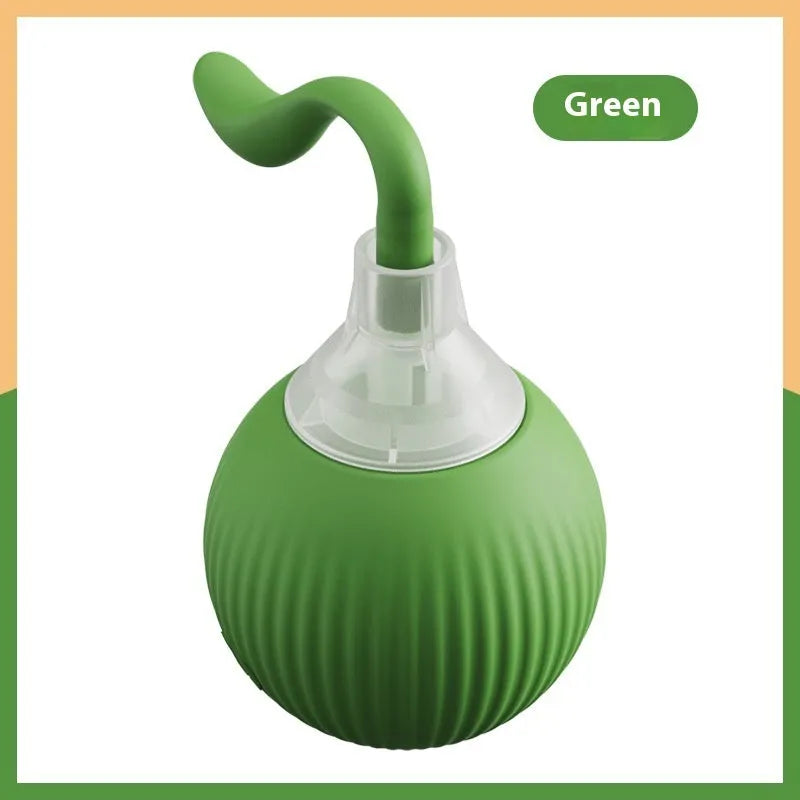 Interactive cat rolling ball toy in grey, green, and red colour options with automatic motion features