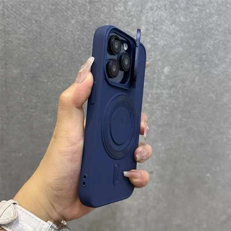Magnetic suction plastic phone case for iPhone in all-inclusive design, available in seven colours