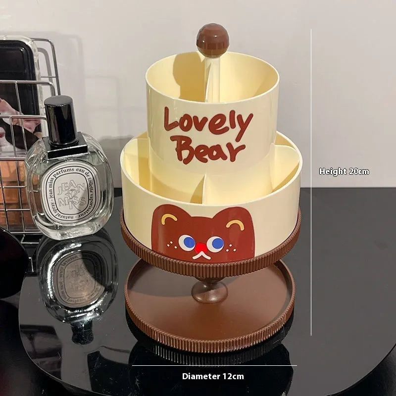 Japanese style rotating cosmetic brush storage barrel in beige colour with 18 litre capacity.