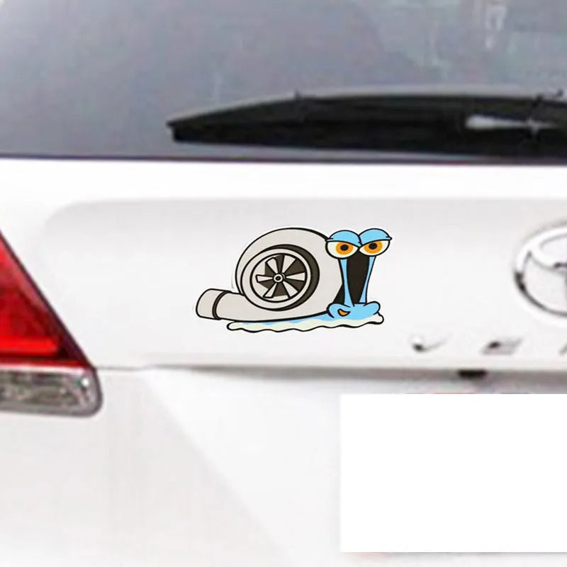 Reflective cartoon snail car sticker measuring 12cm by 8cm