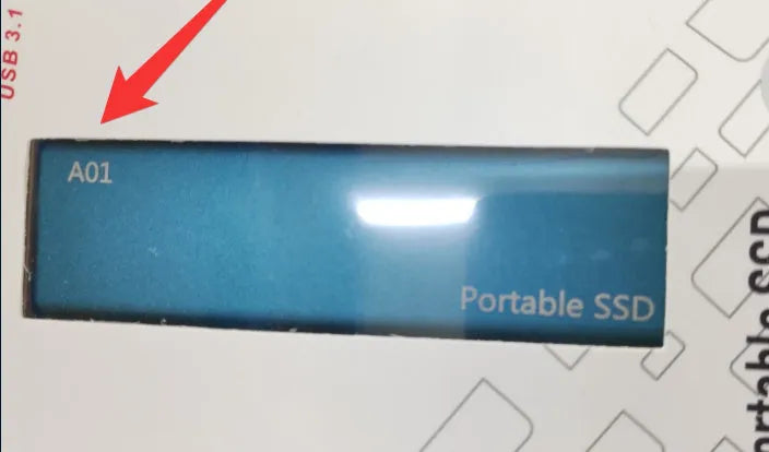 Ultra-thin metal mobile SSD external hard drive showing red colour option with capacity size display