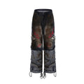 Men's retro jeans with detachable legs in wide-leg fit and mid-high waist