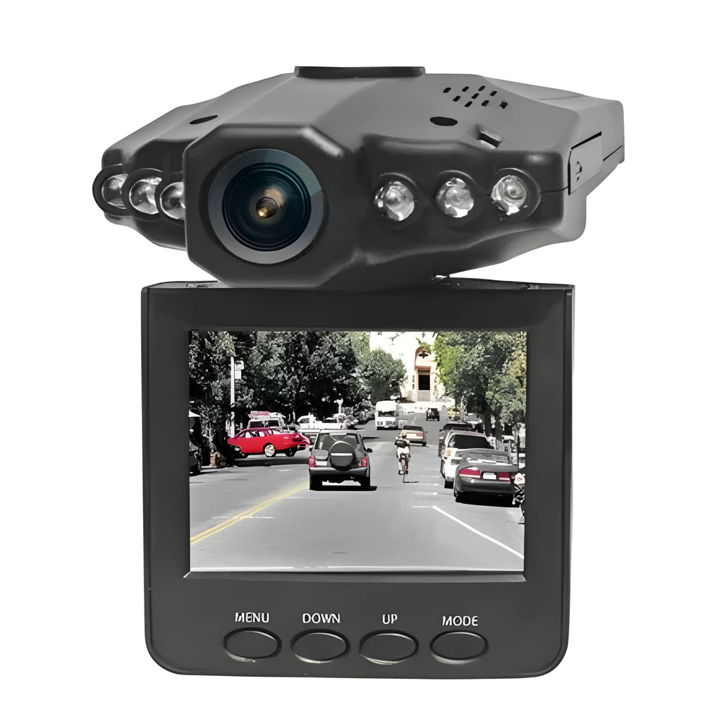 H198 HD car dashboard camera recorder with six infrared LEDs and 2.4-inch screen