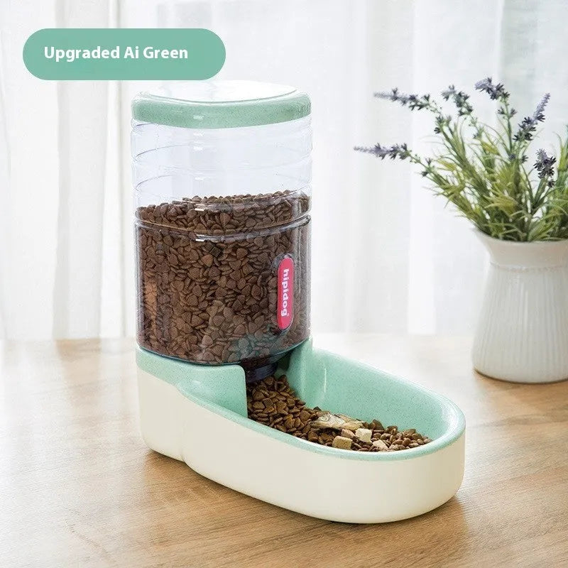Automatic 3.8L pet water fountain or food dispenser in blue, green, grey, or pink colour