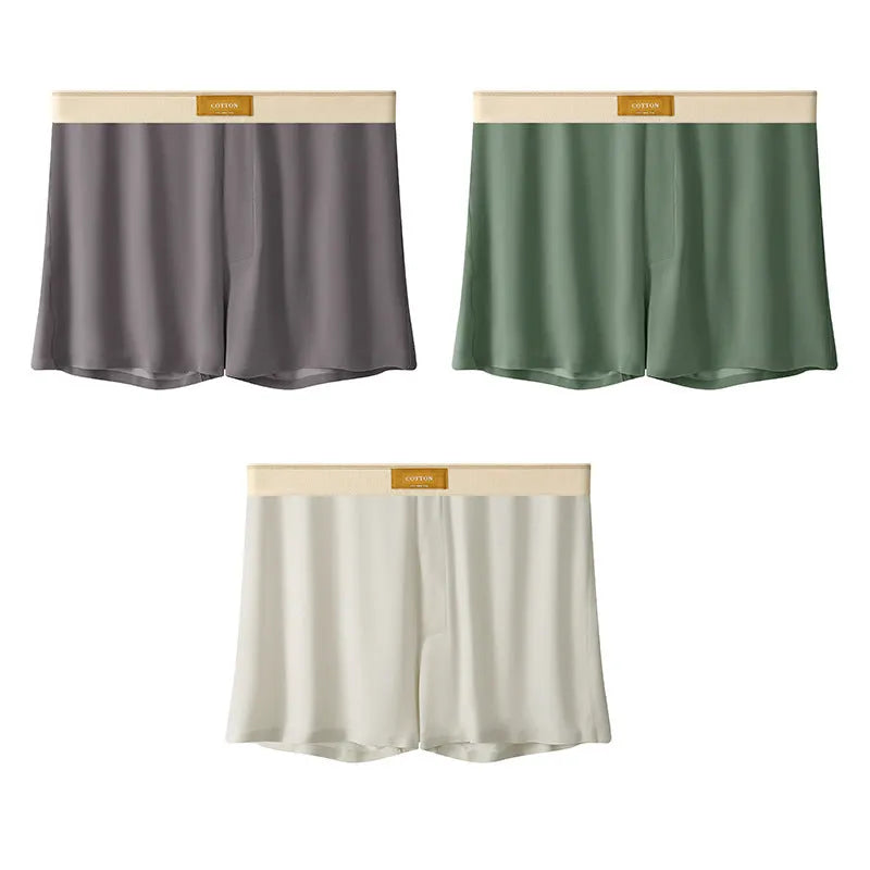 Men's breathable ice silk loose fit boxer briefs underwear in multiple colour options