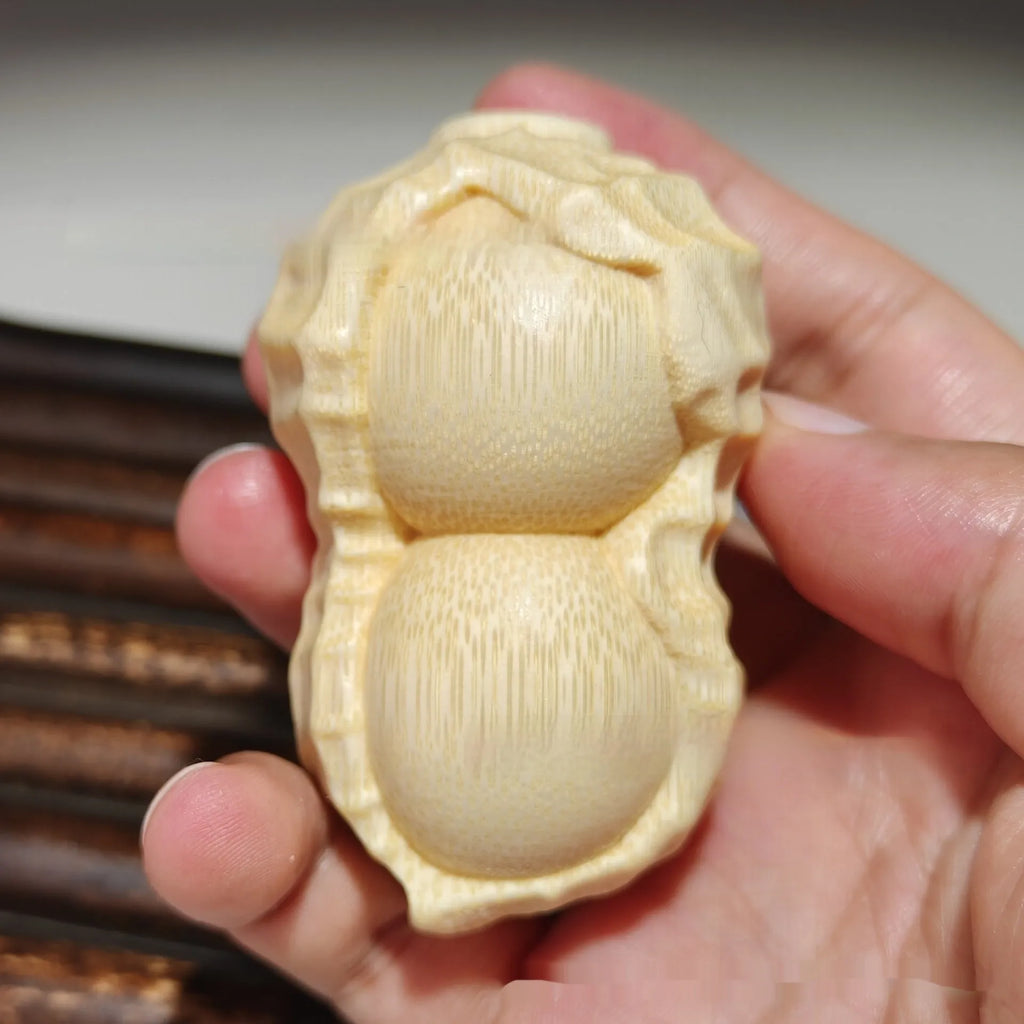 Solid natural bamboo carving peanut ornament modern simplicity design