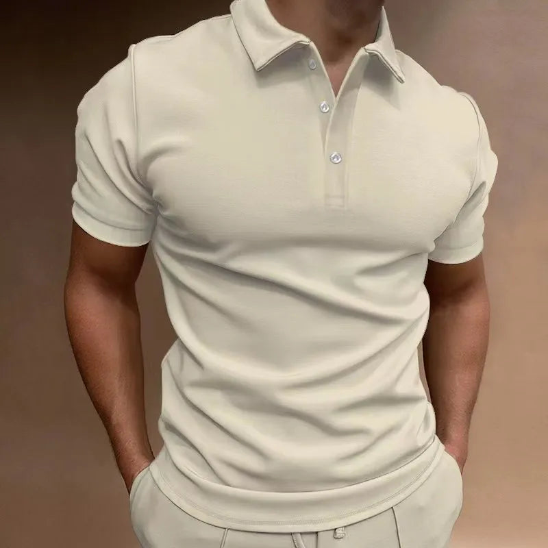 Men's loose fit cotton blend t-shirt in European and American sizing available in seven colours