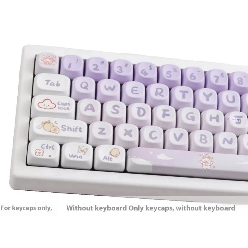 PBT gradient purple rabbit key caps for mechanical keyboards with sublimation printing
