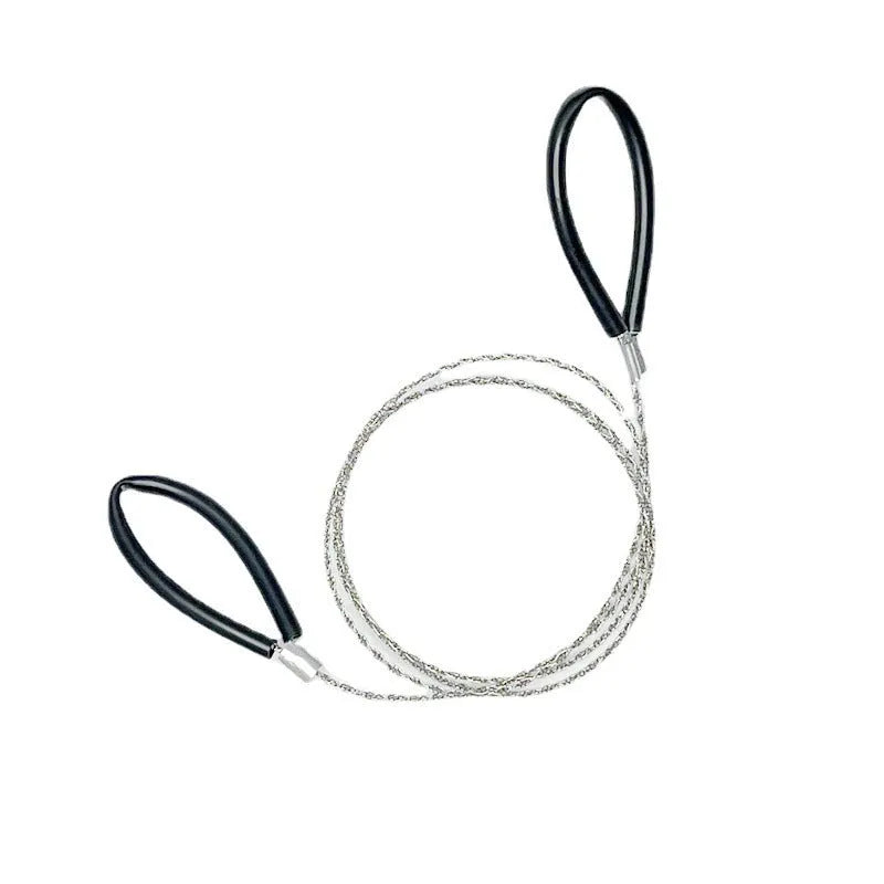 German stainless steel survival wire saw with black and red colour options, 75cm total length