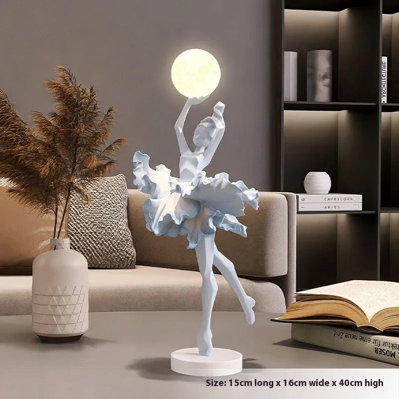 Art Girl resin USB night light ornament in simple modern style with four colour options